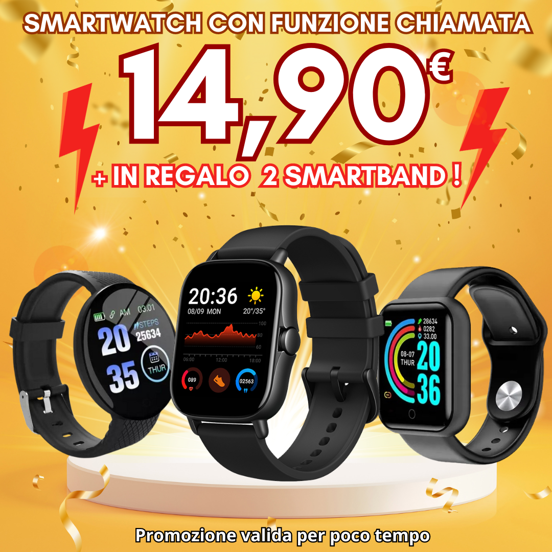Smartwatch H13 con funzione chiamata + 2 Smartband inclusi! -  -  Il tuo negozio online di fiducia